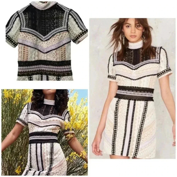 Nasty Gal Sentimental Lady Crochet Lace Dress - Picture 1 of 7